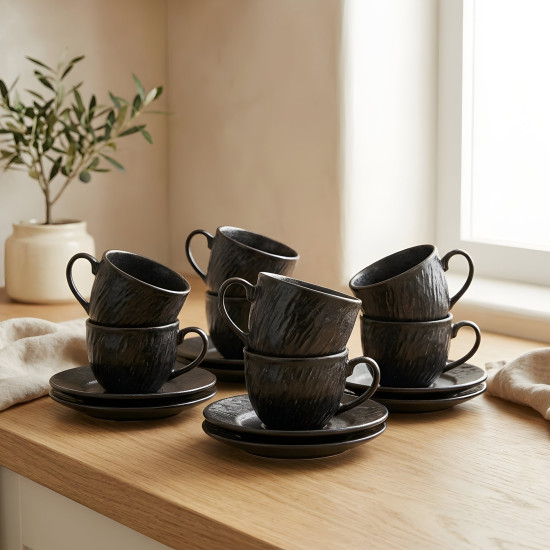 Coffee Cup and Saucer Set - 12 Pcs
